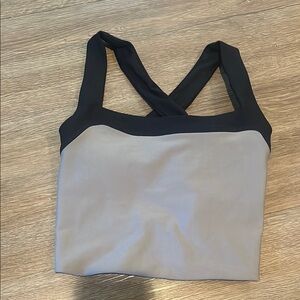 Black and tan Cross-Back Tank Top